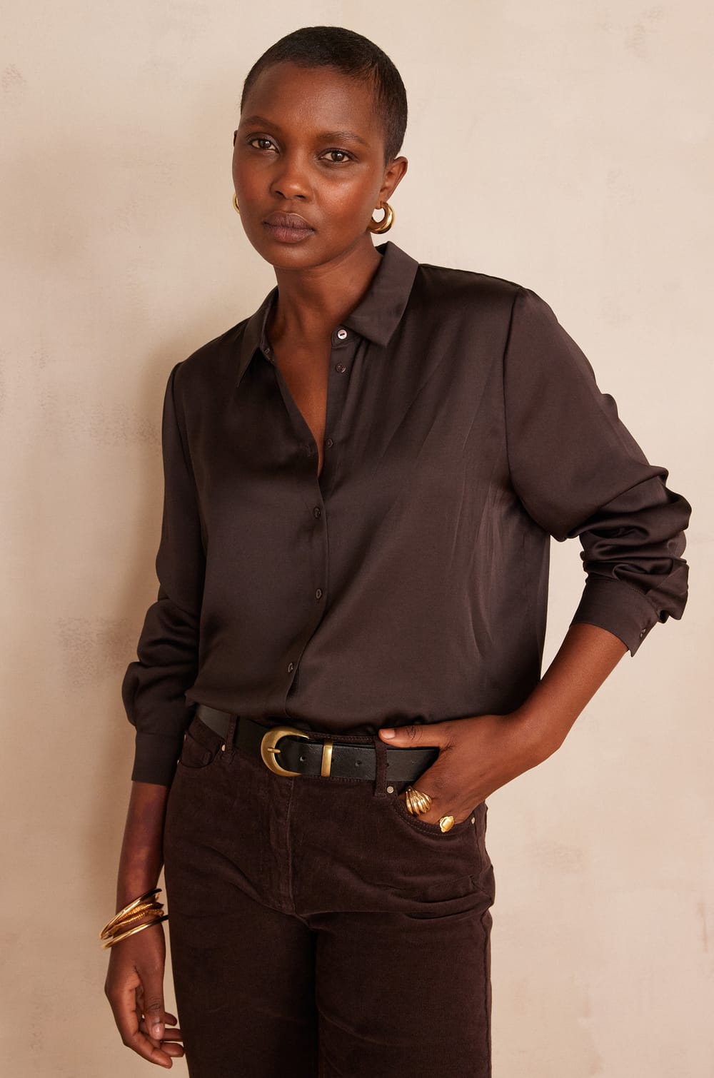 Blouse en satin CARLA;${refinementColor}