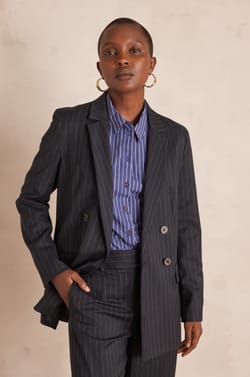 Veste tailleur FLORINE ray&eacute;e;${refinementColor}