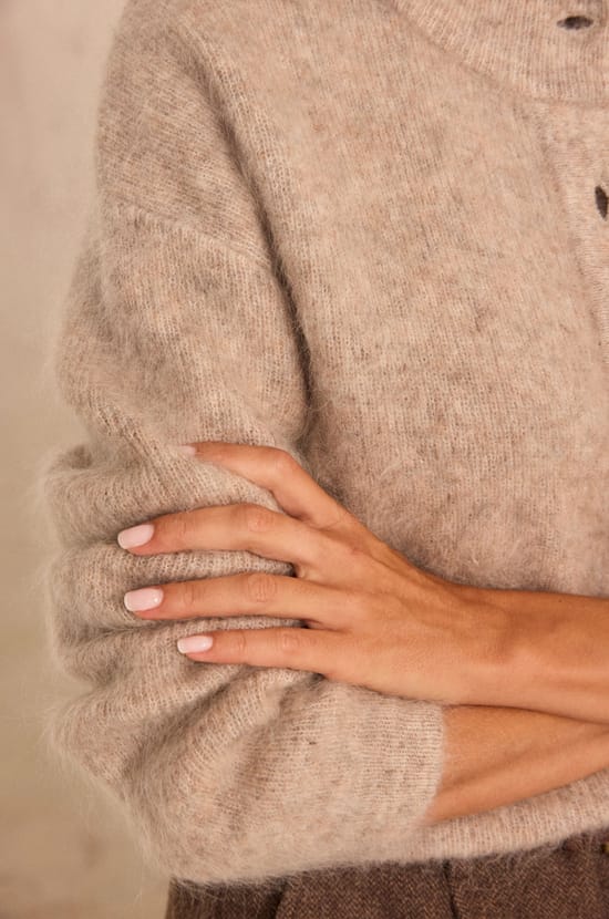 AIMEE long sleeves sweater in mixed mohair;${refinementColor}