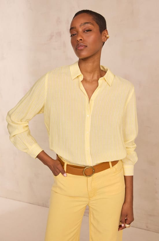 CARLA long-sleeved striped shirt;${refinementColor}