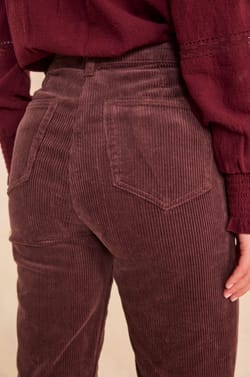 Paarse flared broek van velvet NINON;${refinementColor}