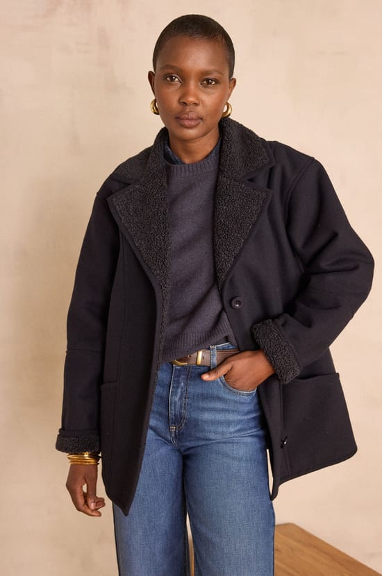 Manteau DEBBIE effet moutonn&eacute;;${refinementColor}