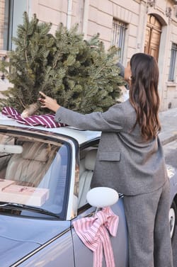 Veste de tailleur à rayures en laine NELIA;${refinementColor}