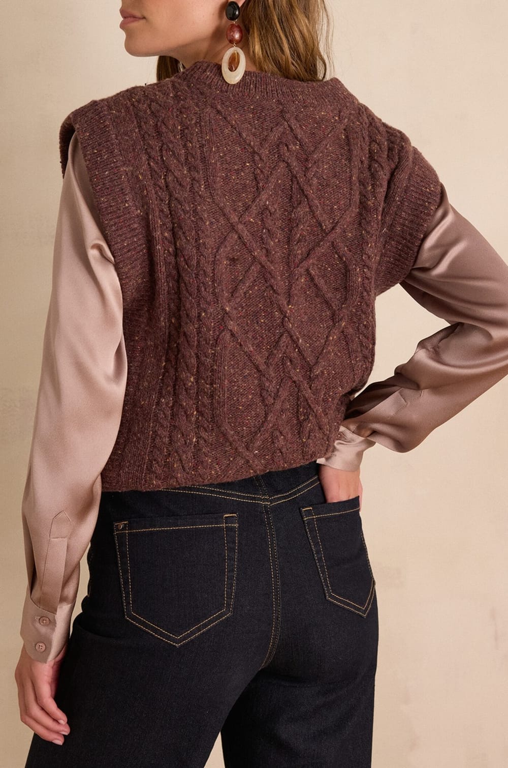 Pull sans manches BALKIS en laine;${refinementColor}