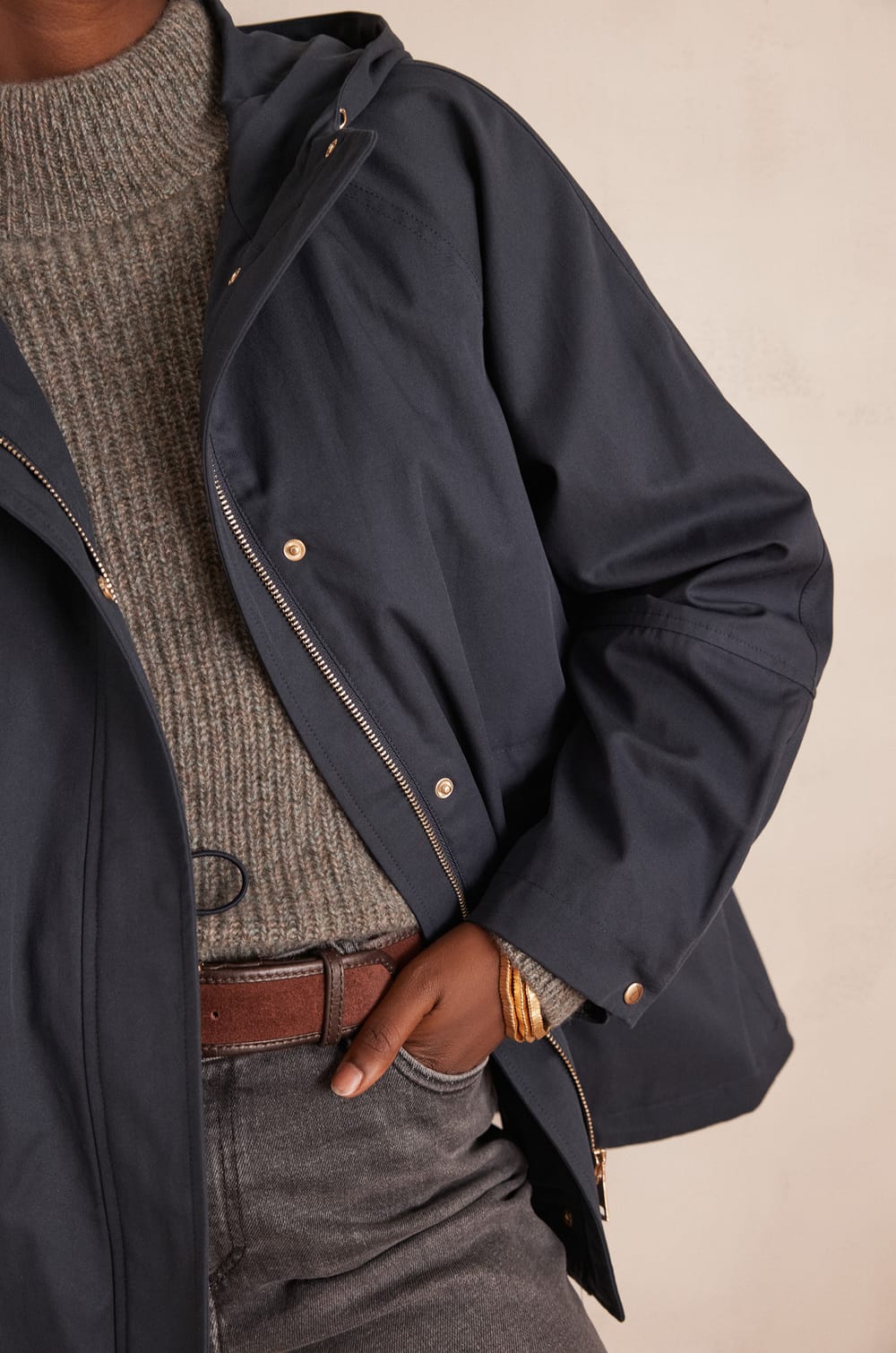 Parka con capucha ANNETTE de algod&oacute;n;${refinementColor}