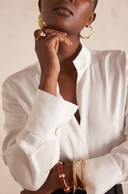 BASILE satin blouse;${refinementColor}