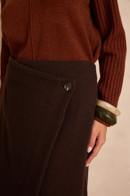 Jupe longue ELONA en laine;${refinementColor}