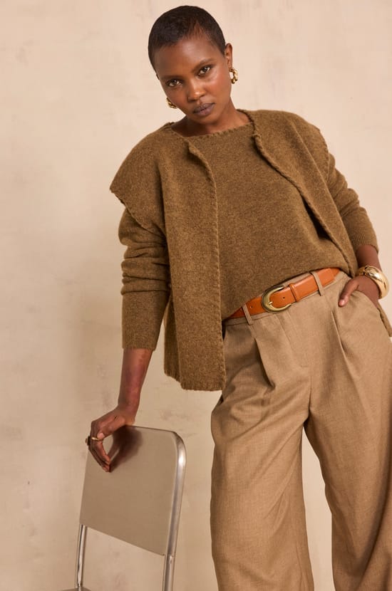 Gilet sans manches en alpaga et laine m&eacute;lang&eacute;s ANTHEA;${refinementColor}