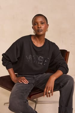 MUSE sequined detail sweatshirt;${refinementColor}