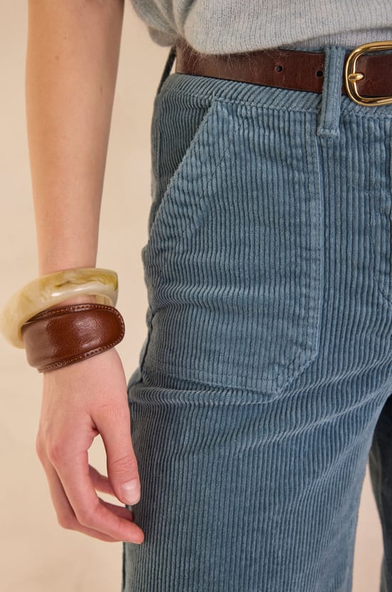 SELYNA corduroy chino trousers;${refinementColor}