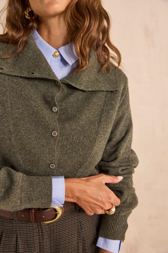 Long sleeve sweater in blended wool and yak ALEXANDER;${refinementColor}