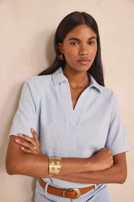 LEXY short sleeve cotton T-shirt;${refinementColor}