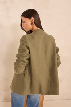 NELIA linen blend blazer;${refinementColor}
