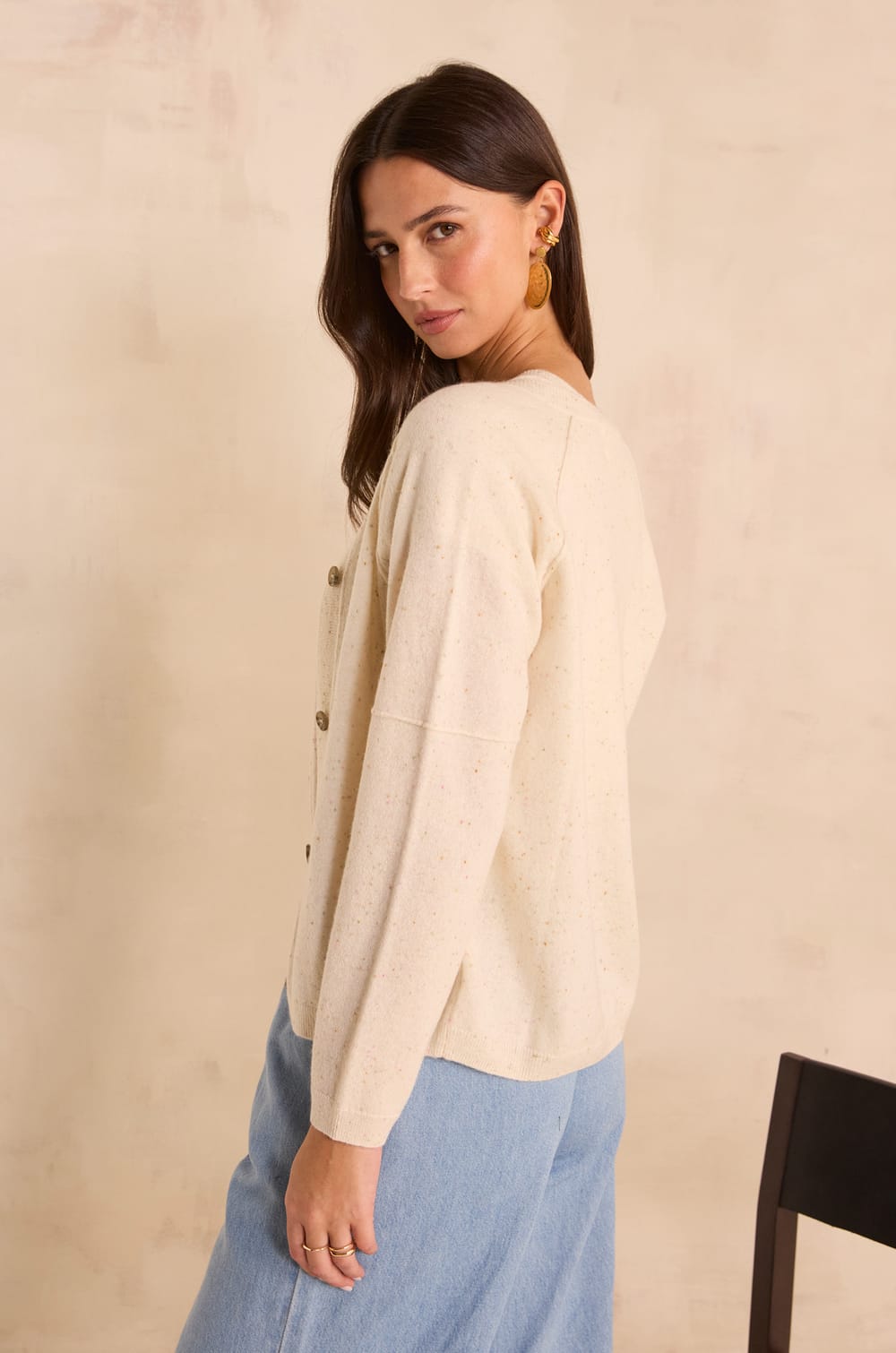 BILLY long-sleeved cashmere vest;${refinementColor}