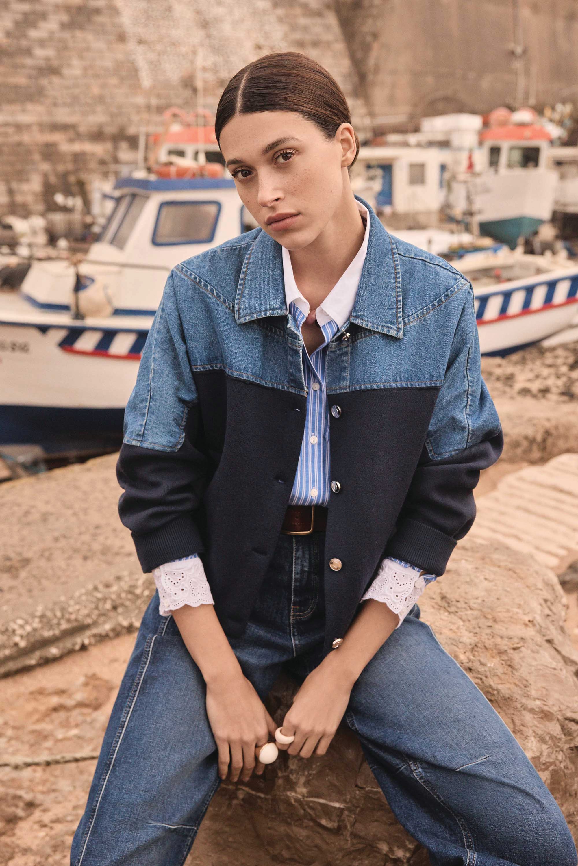 PENNY bi-color Jacket woman | NAVY | Maison 123