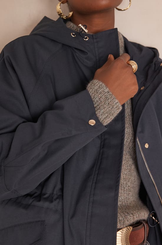 ANNETTE cotton hooded parka;${refinementColor}