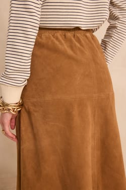 VALERIA suede A-line skirt;${refinementColor}