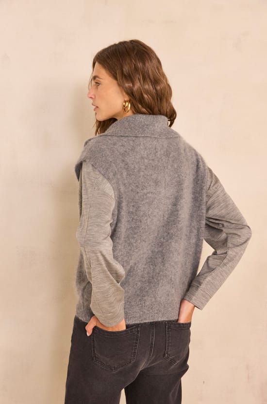 Sleeveless dense-knit wool sweater AGNES;${refinementColor}