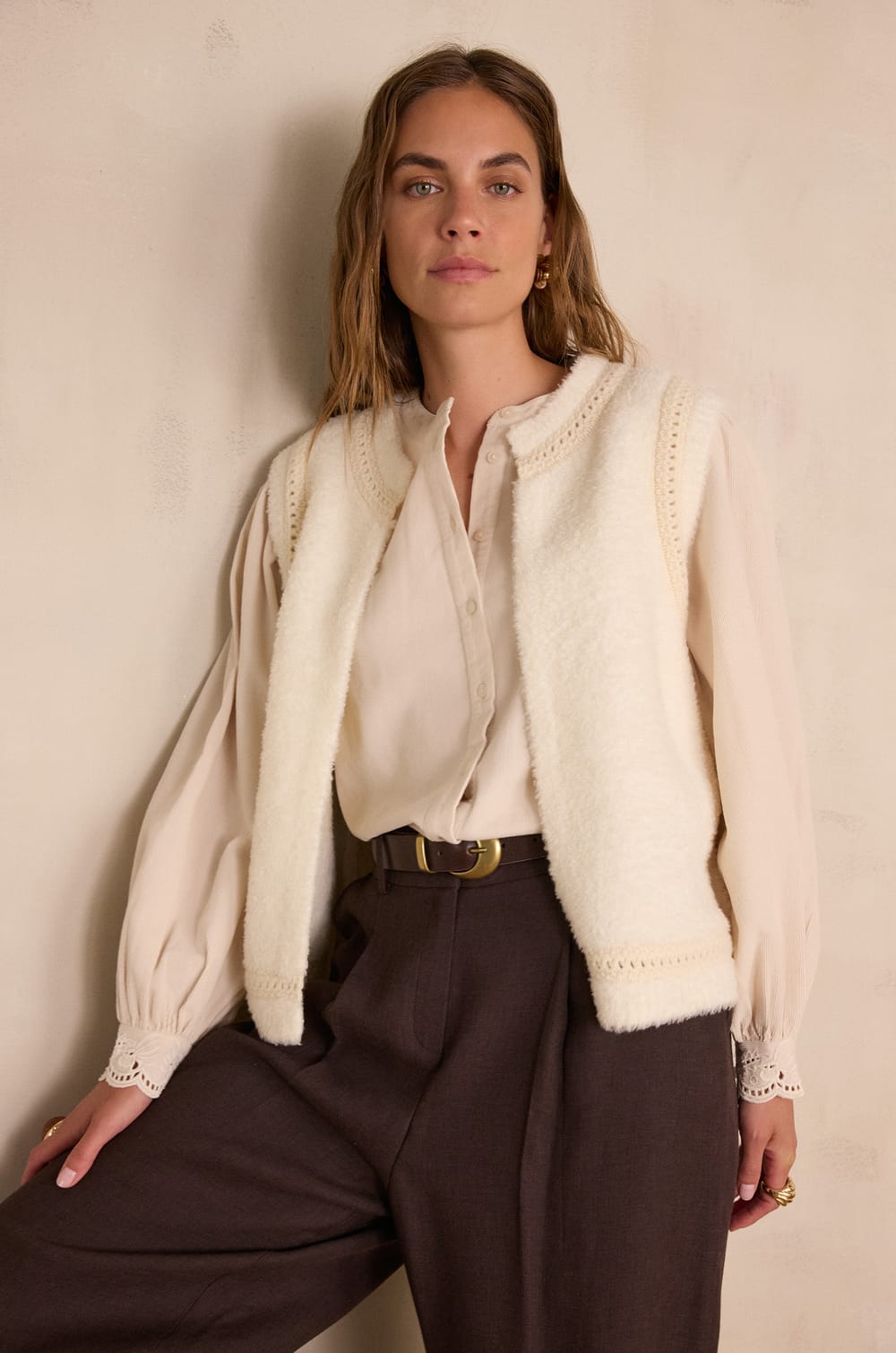 BAYANE sleeveless wool jumper;${refinementColor}