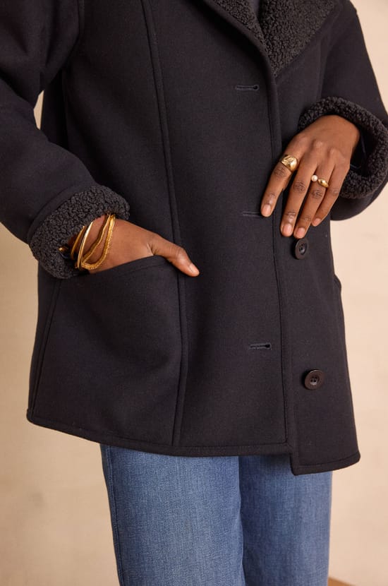 DEBBIE faux shearling coat;${refinementColor}