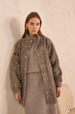 Silk and wool blend coat DAMIEN;${refinementColor}