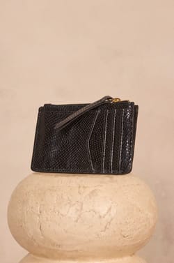 VALENTIN python effect leather card holder;${refinementColor}
