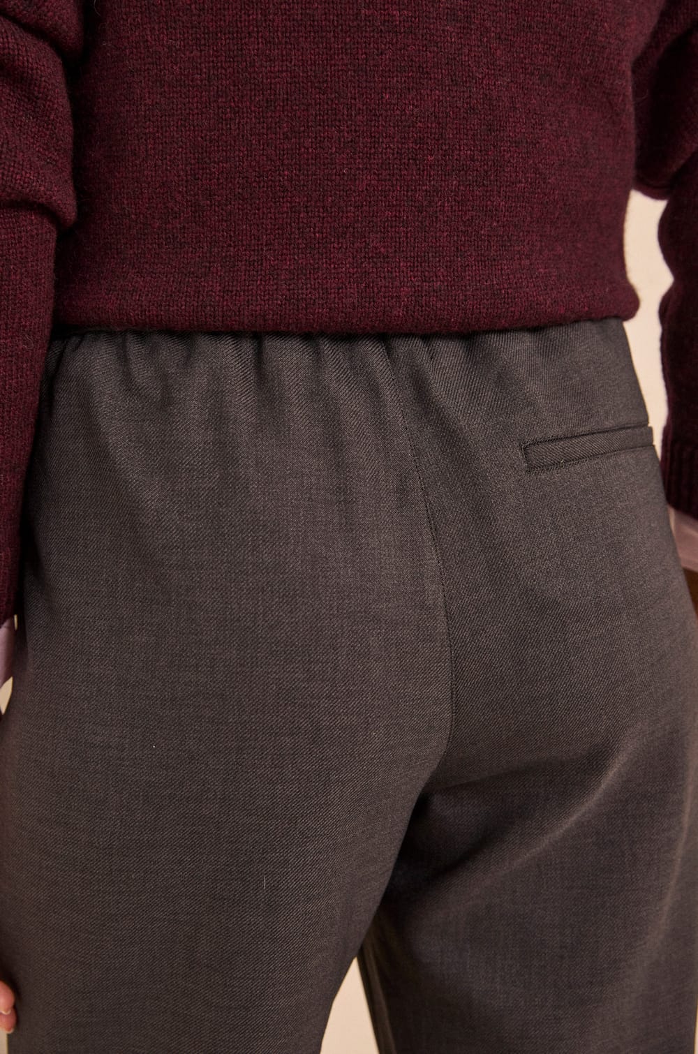 Charcoal tailored trousers CAMILLE;${refinementColor}