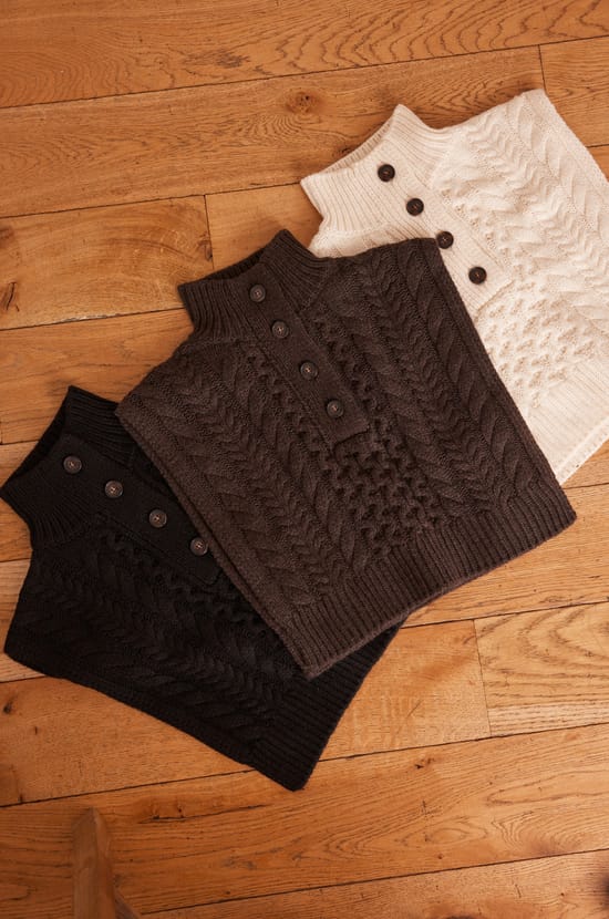 TEDDY cable knit collar;${refinementColor}