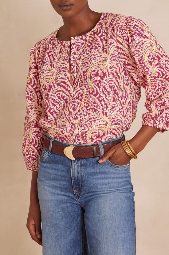 Blouse SARAH en coton;${refinementColor}