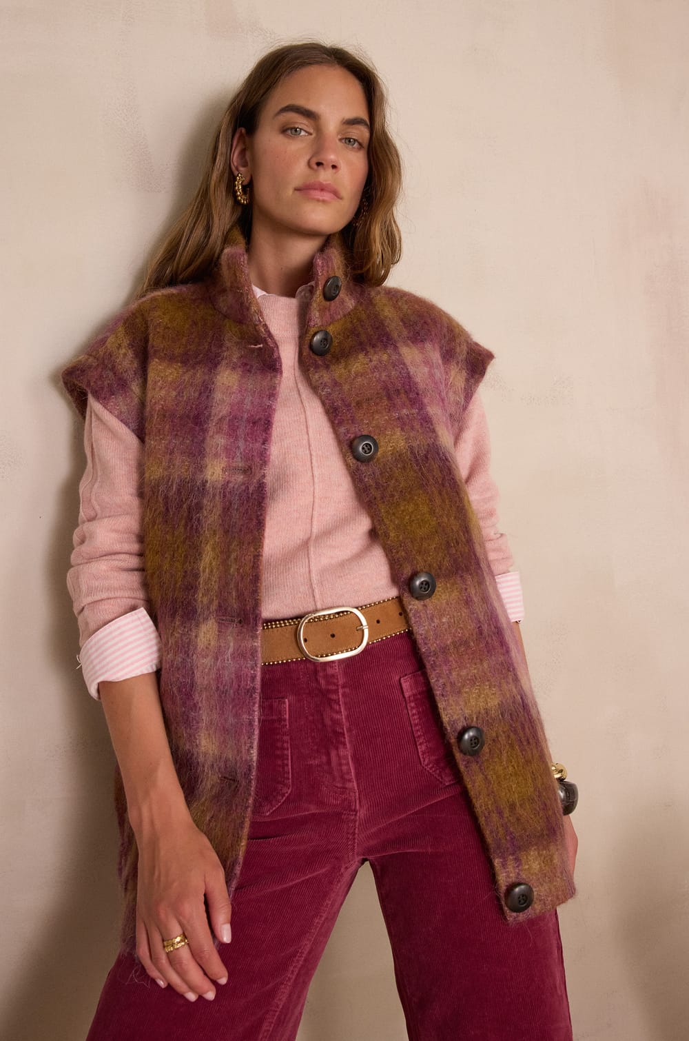 DJODDY sleeveless wool coat;${refinementColor}