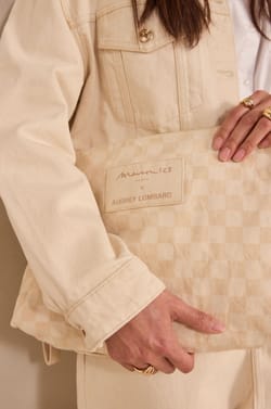 Pochette en jean &agrave; carreaux Audrey Lombard x Maison 123 SUZIE;${refinementColor}