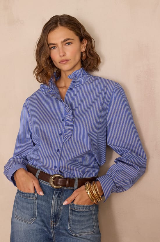 SALIA Blouse 100% cotton;${refinementColor}