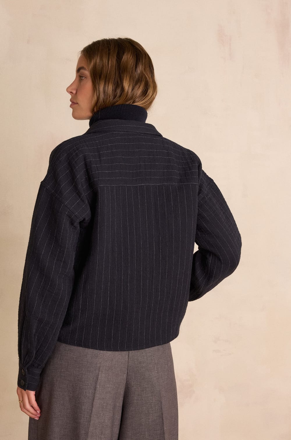 CLARA Striped Cotton Blouse;${refinementColor}