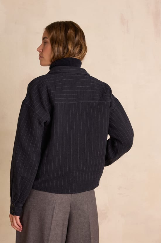 CLARA Striped Cotton Blouse;${refinementColor}