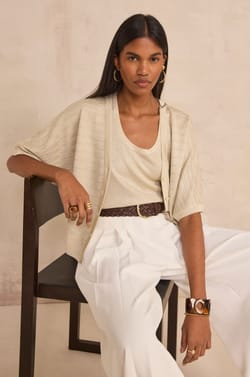 3/4 Sleeve Vest PALMYR;${refinementColor}