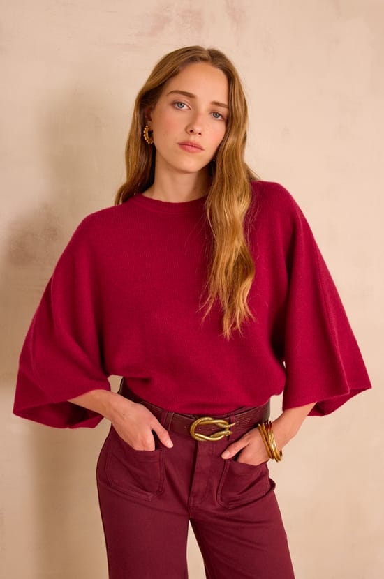 CODY batwing jumper in 100% recycled cashmere;${refinementColor}