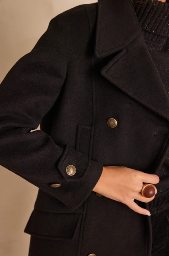 DJANIS wool pea coat;${refinementColor}