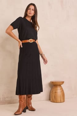 Pleated knit skirt OMBRE;${refinementColor}