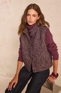 BABETT mixed cotton sleeveless vest;${refinementColor}