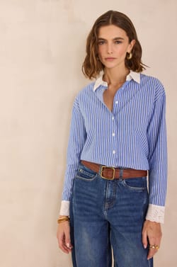 100% cotton striped shirt DIVINE;${refinementColor}