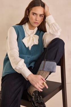 Blouse fluide à col lavallière SPIRIT;${refinementColor}