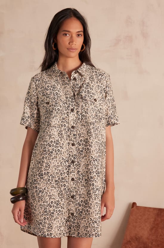 ROSEMARY printed shirt dress;${refinementColor}