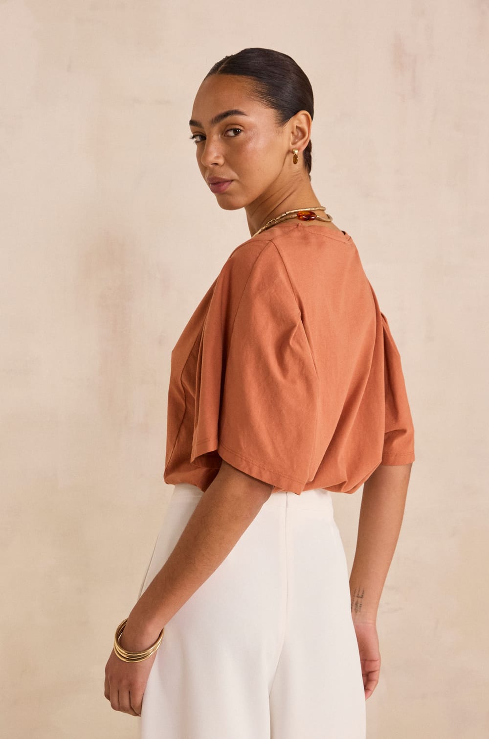 T-shirt manches courtes en coton LOREEN;${refinementColor}