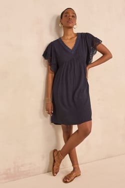 Fluid short-sleeved dress BELINA;${refinementColor}