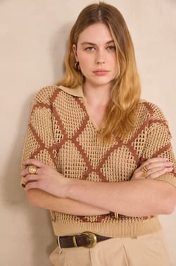 PERCY short-sleeve cotton sweater;${refinementColor}