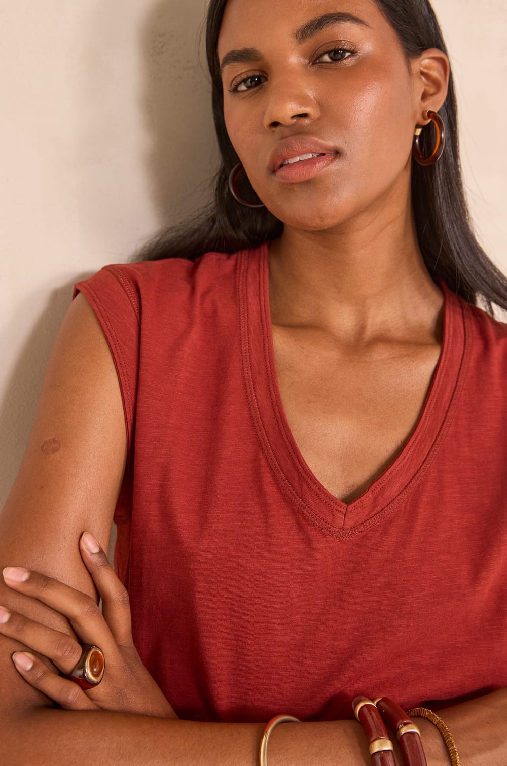 DELYA cotton T-shirt;${refinementColor}
