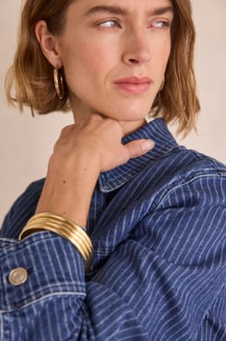 CARLA fine-striped cotton jacket;${refinementColor}