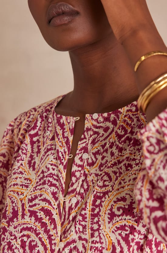 Blouse SARAH en coton;${refinementColor}