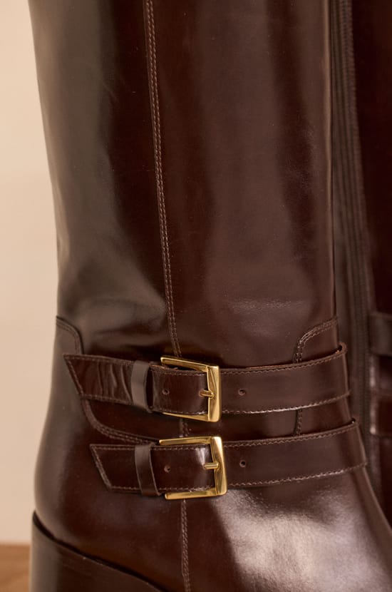 OLIVER leather high-heeled boots;${refinementColor}