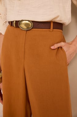 TAMINA wide linen blend pants;${refinementColor}